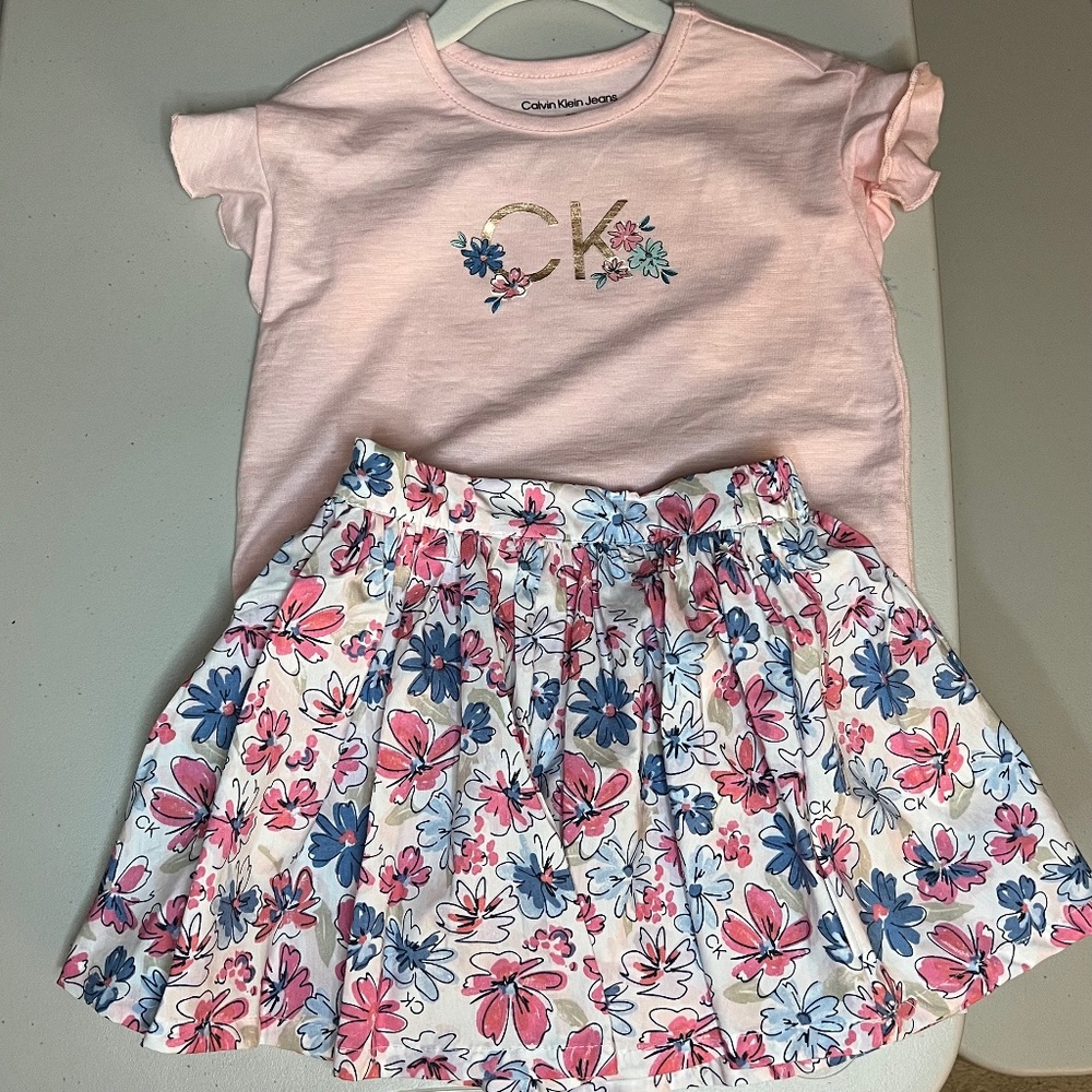 Calvin Klein Pink Skirt Set Size 3T